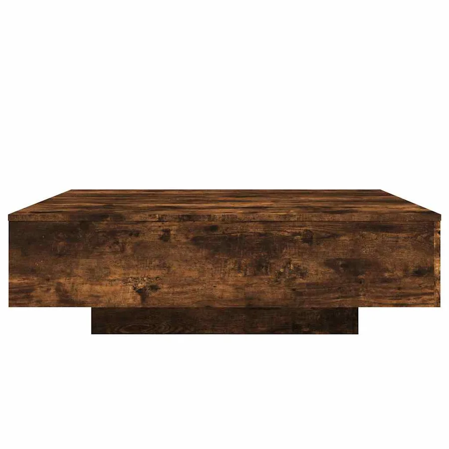 Table basse avec lumières LED chêne fumé 100x100x31 cm - 6