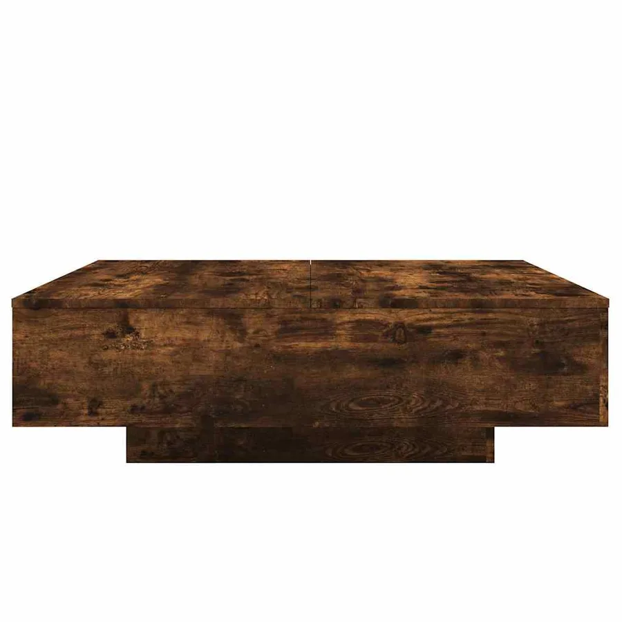 Table basse avec lumières LED chêne fumé 100x100x31 cm - 7