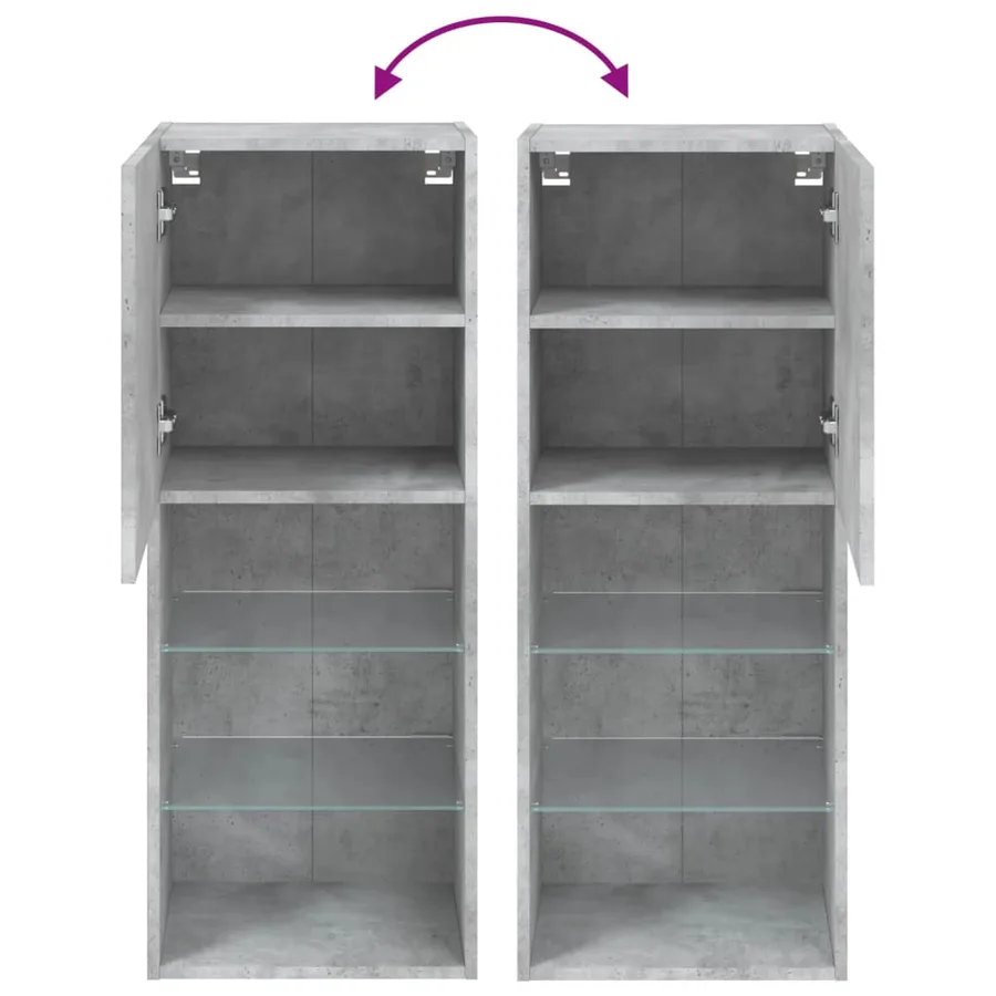 Meuble TV avec lumières LED gris béton 40,5x30x102 cm - 12