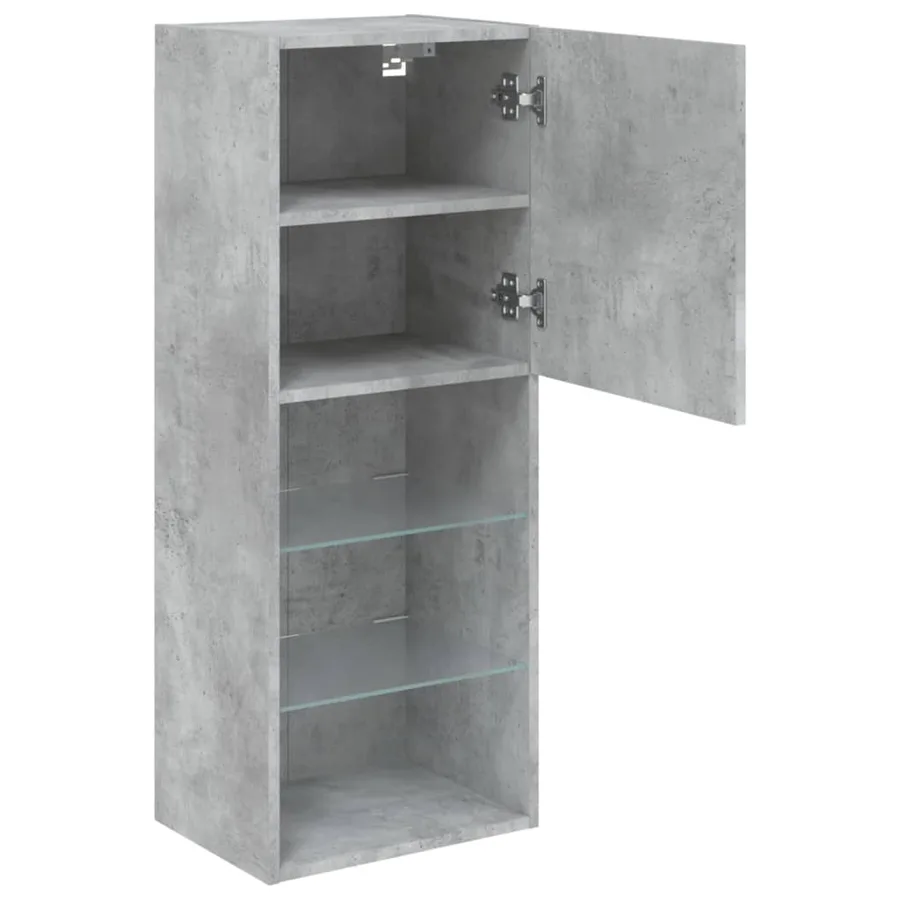 Meuble TV avec lumières LED gris béton 40,5x30x102 cm - 8