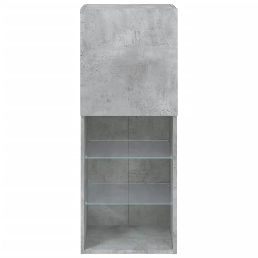 Meuble TV avec lumières LED gris béton 40,5x30x102 cm - 9