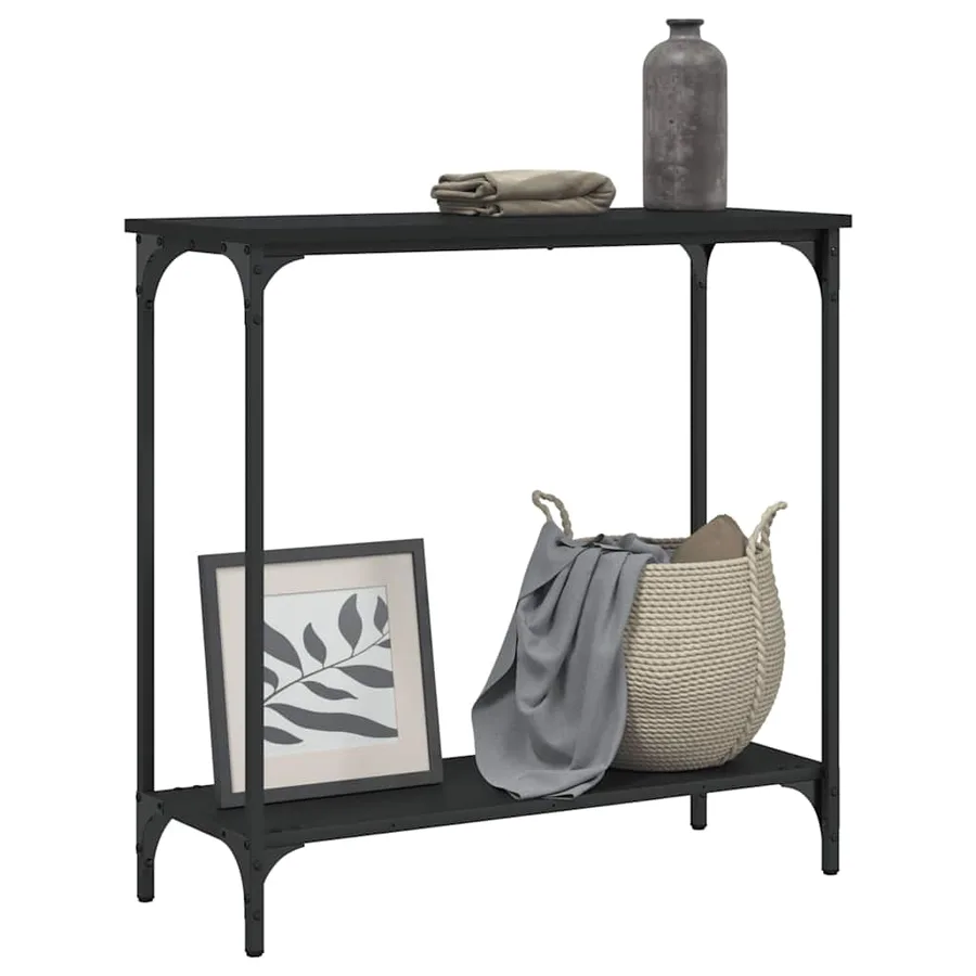 Table console noir 75x30,5x75 cm bois d'ingénierie - 3