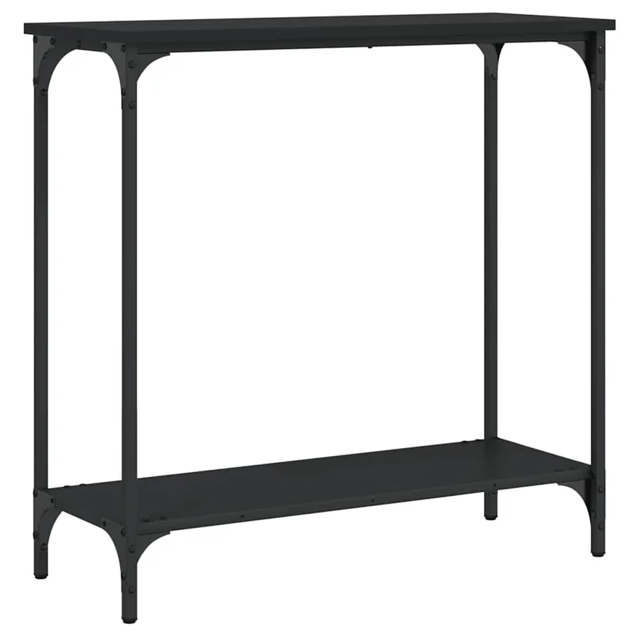 Table console noir 75x30,5x75 cm bois d'ingénierie - 6
