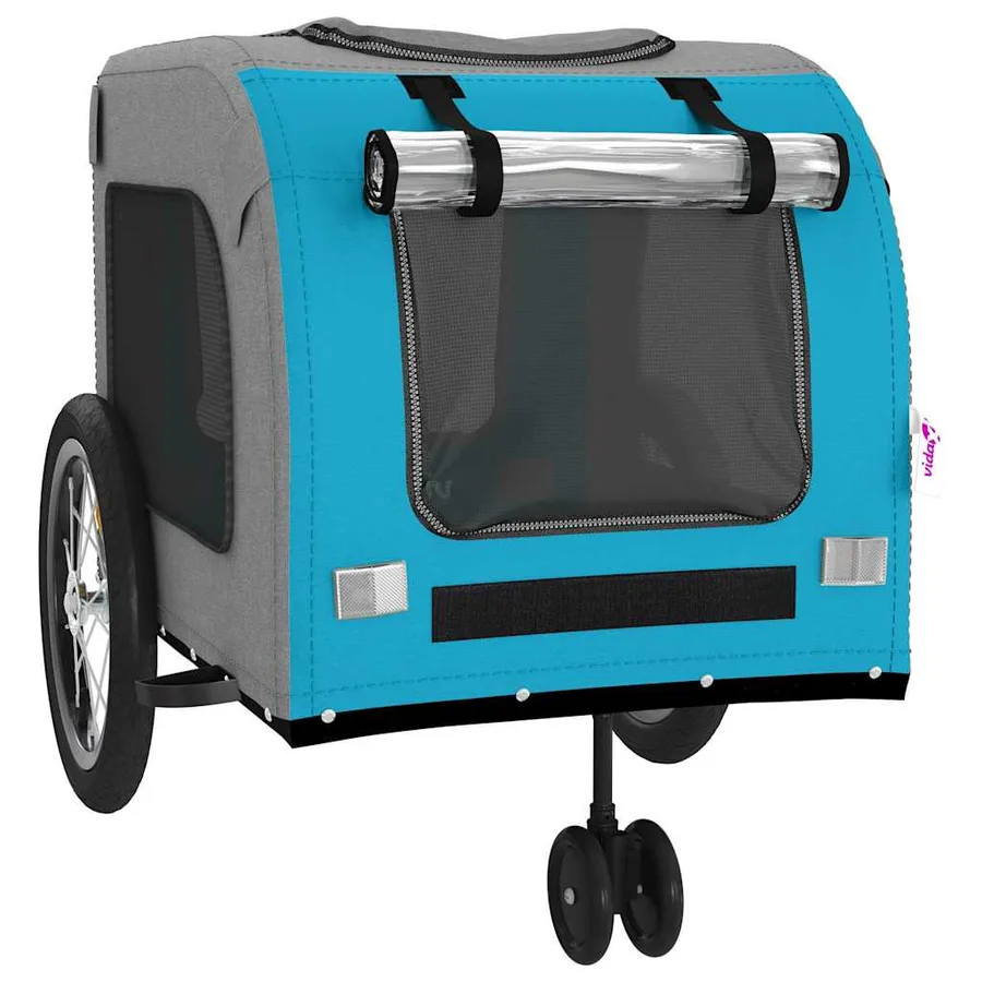Remorque de vélo pour animaux de compagnie bleu et gris - 5