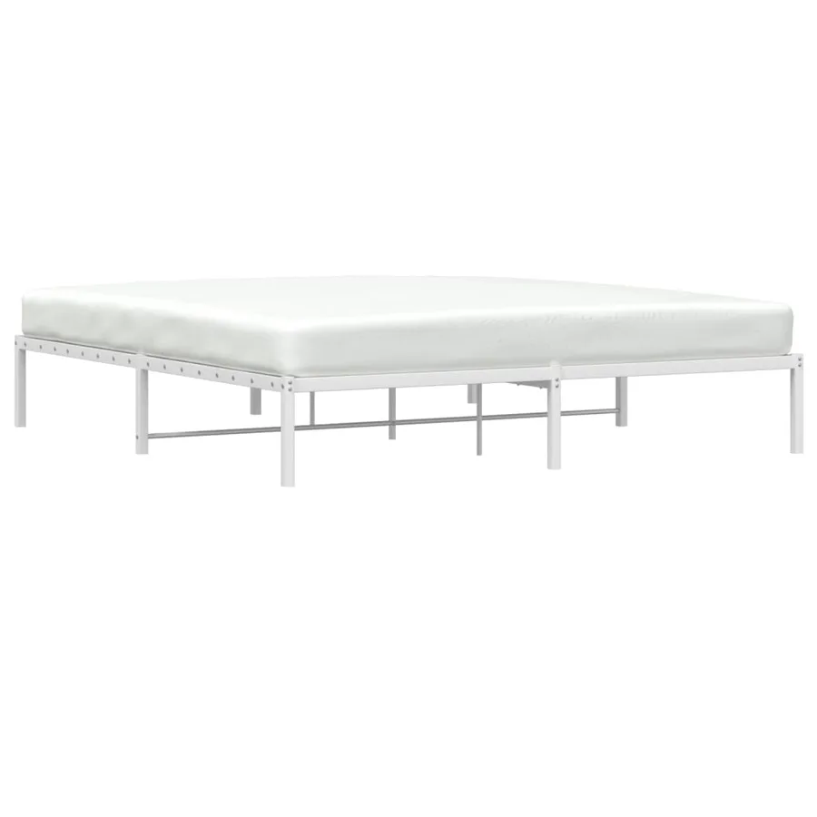 Cadre de lit métal sans matelas blanc 180x200 cm - 3
