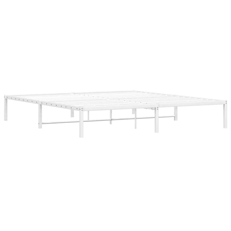 Cadre de lit métal sans matelas blanc 180x200 cm - 4
