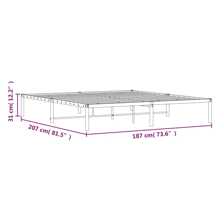 Cadre de lit métal sans matelas blanc 180x200 cm - 9