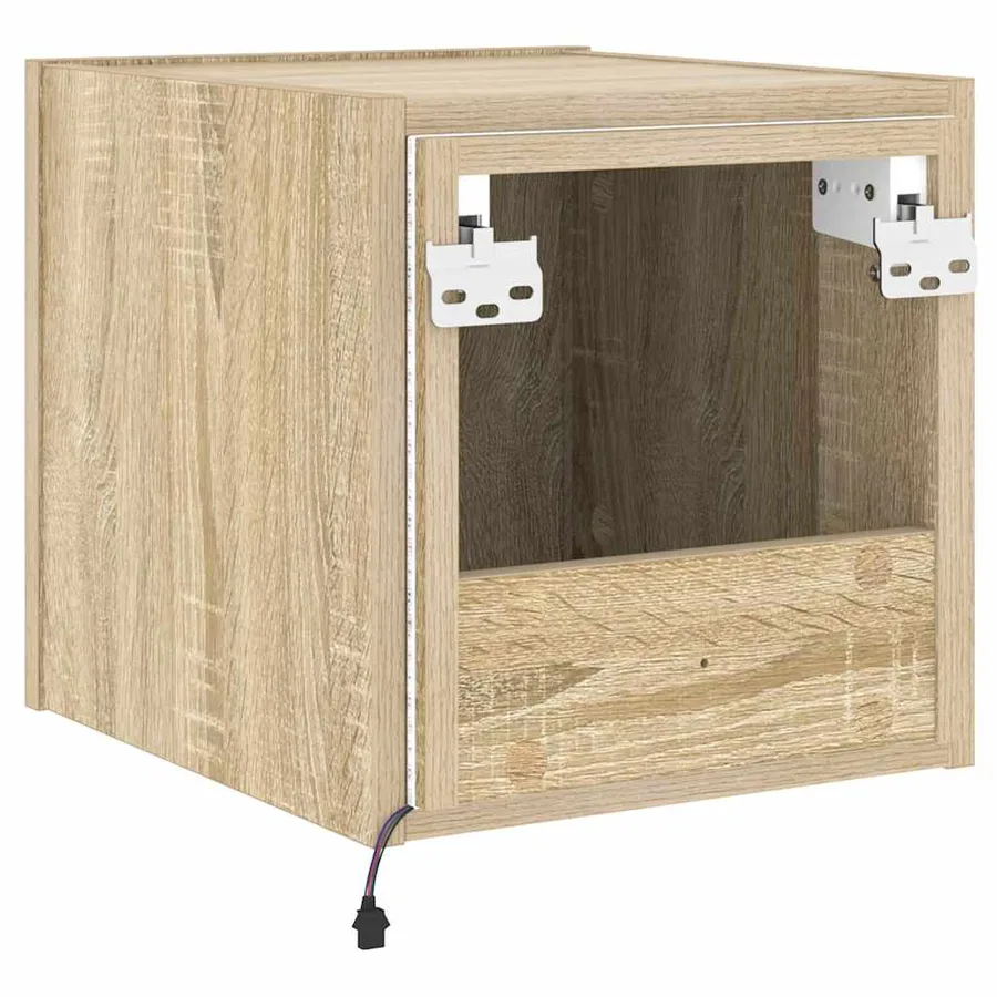 Meubles TV muraux lumières LED 2 pcs chêne sonoma 30,5x35x30 cm - 12