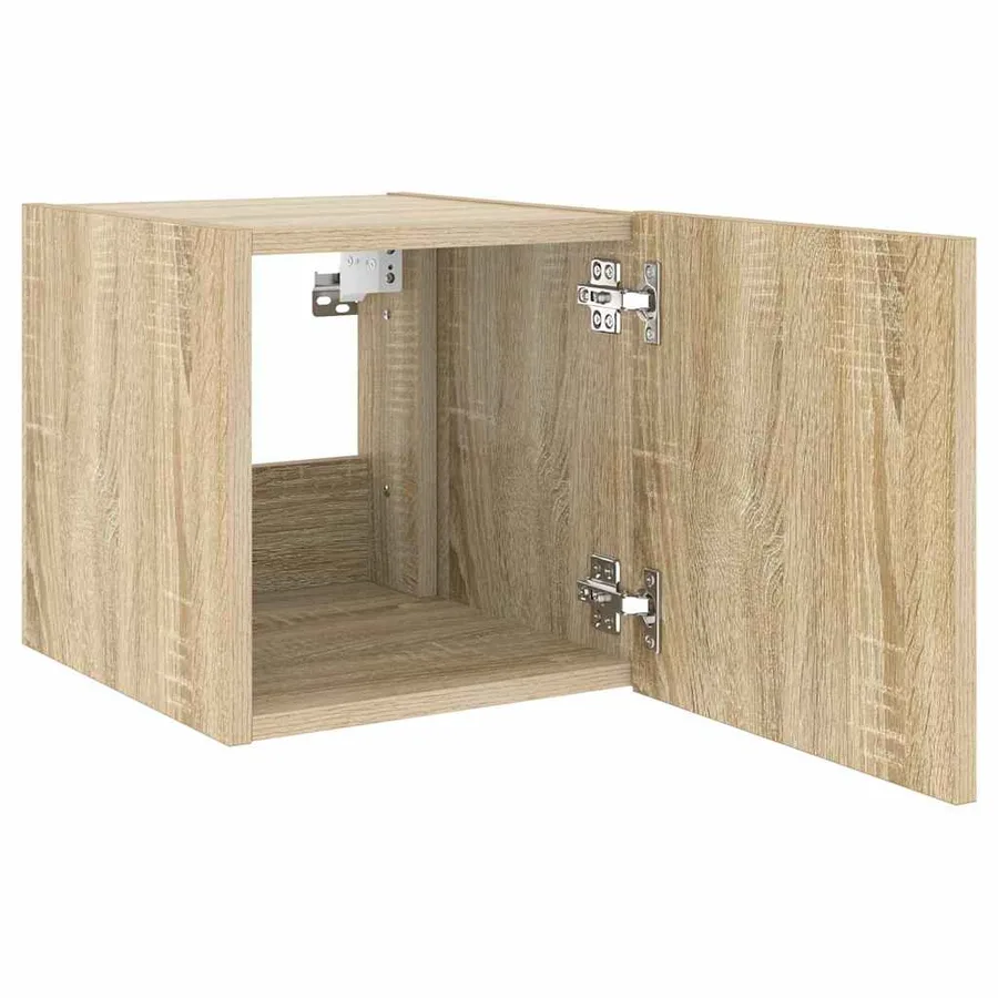 Meubles TV muraux lumières LED 2 pcs chêne sonoma 30,5x35x30 cm - 9