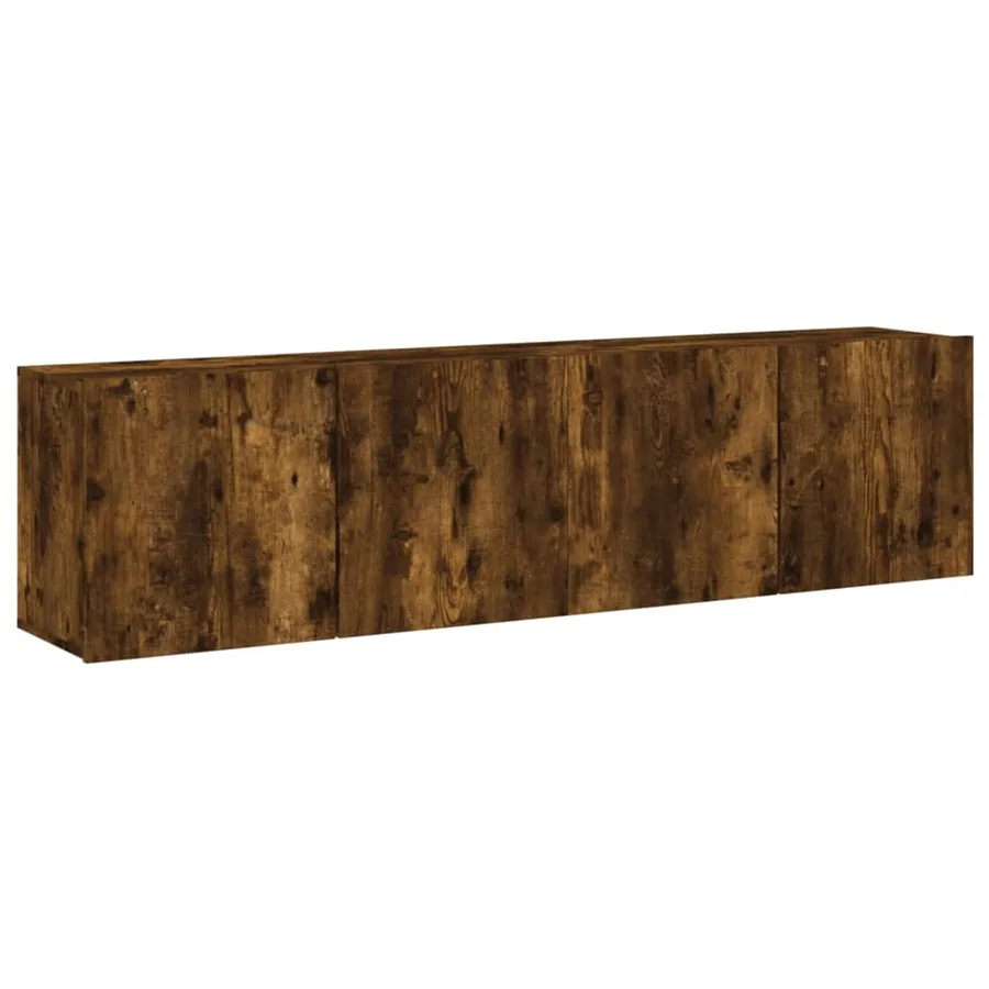 Meubles TV muraux 2 pcs chêne fumé 80x30x41 cm - 2