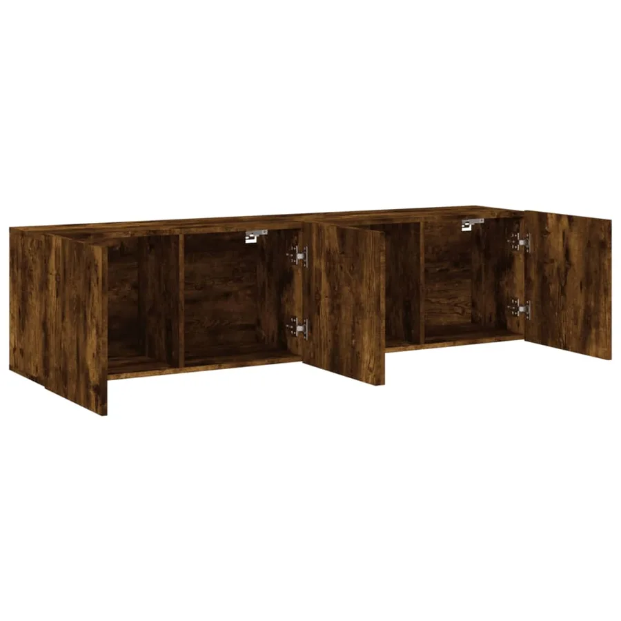 Meubles TV muraux 2 pcs chêne fumé 80x30x41 cm - 6