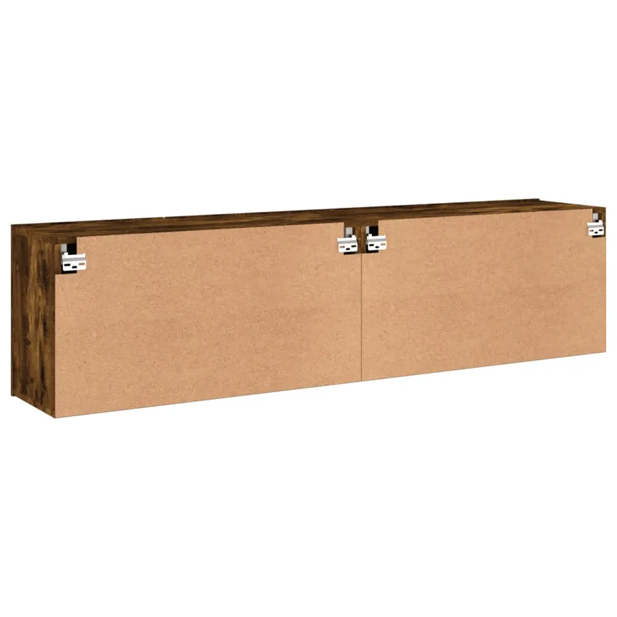 Meubles TV muraux 2 pcs chêne fumé 80x30x41 cm - 9