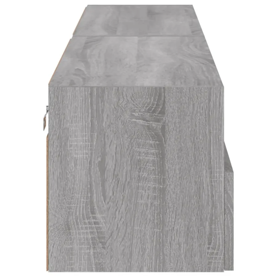 Meubles TV muraux 2pcs sonoma gris 80x30x30cm bois d'ingénierie - 9