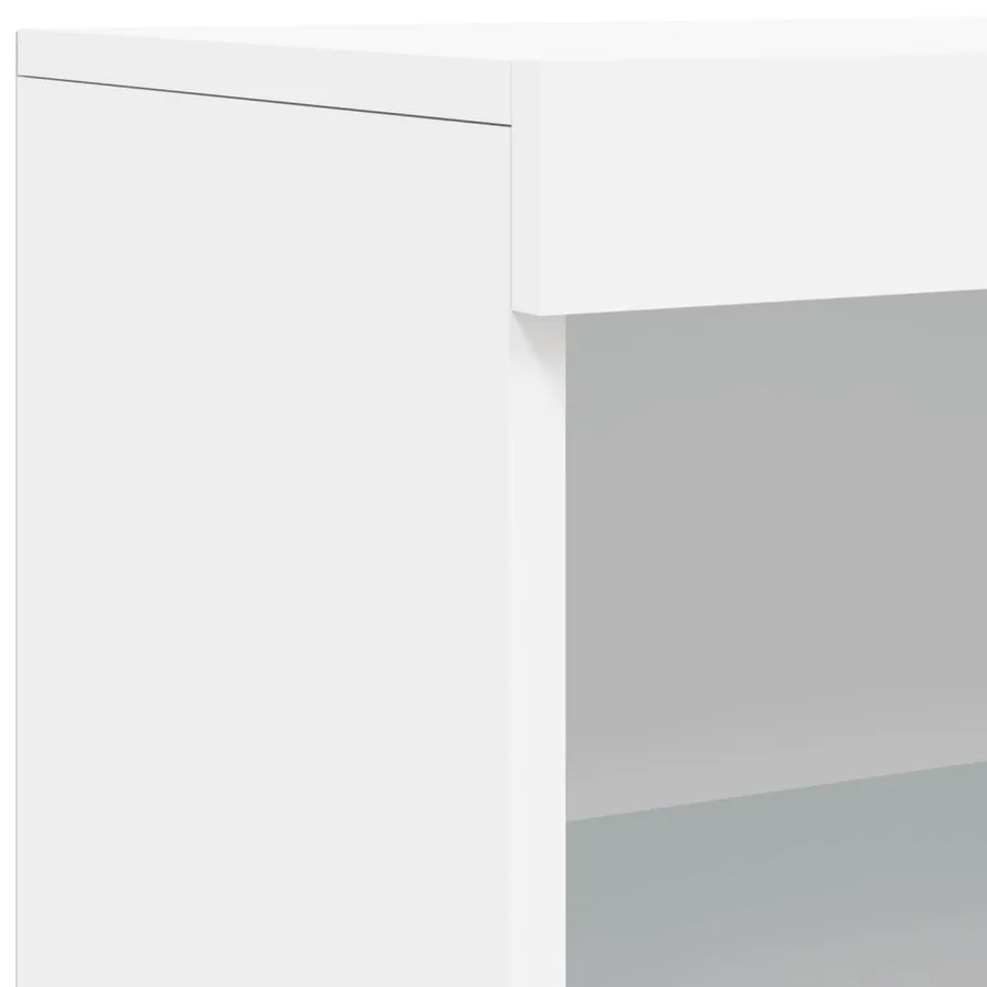 Buffet avec lumières LED blanc 60,5x37x100 cm - 10