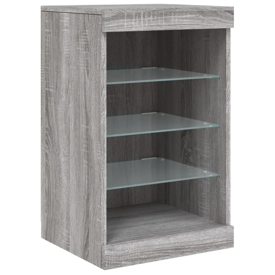 Buffet avec lumières LED sonoma gris 123x37x67 cm - 10