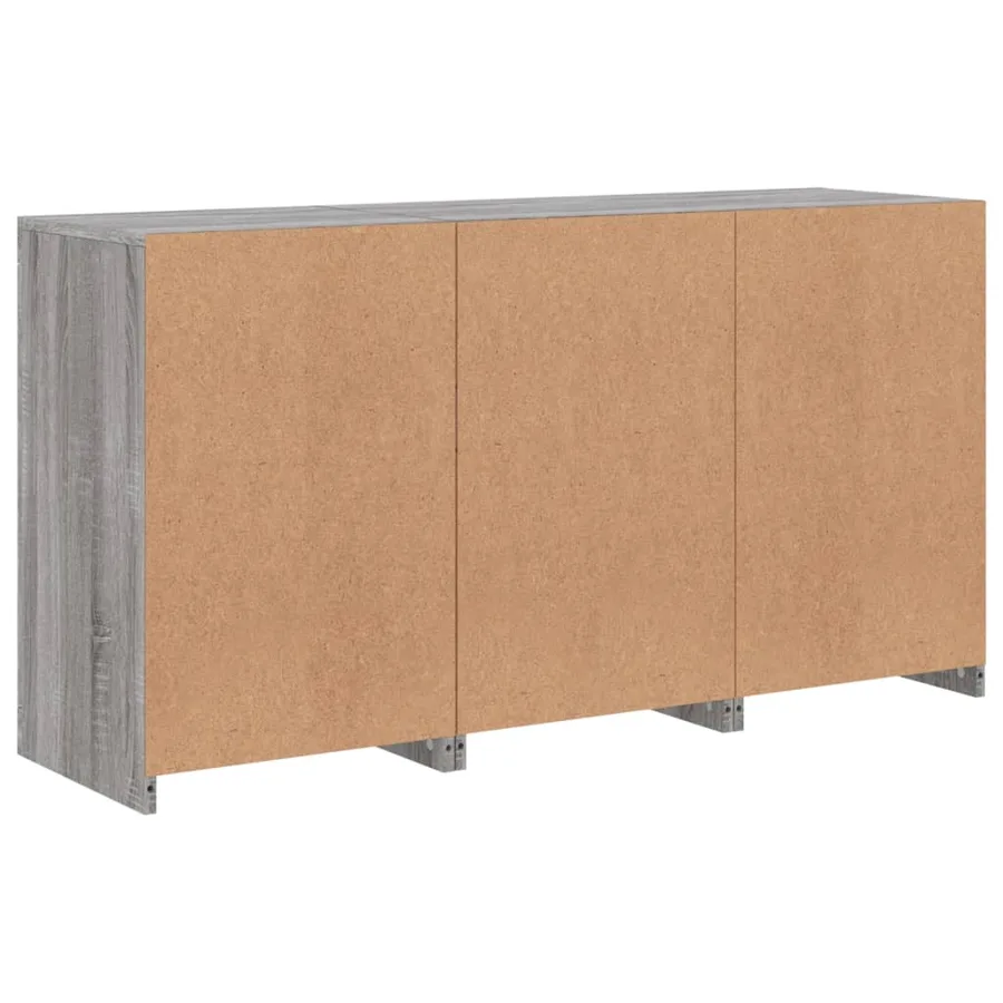 Buffet avec lumières LED sonoma gris 123x37x67 cm - 8
