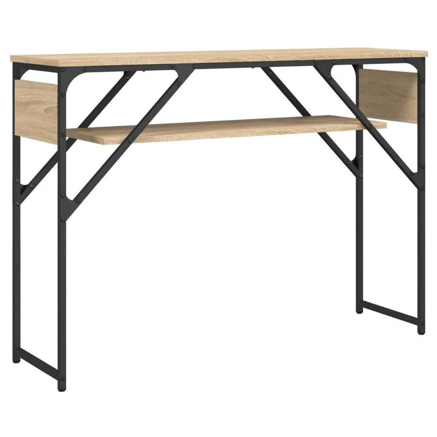 Table console avec étagère chêne sonoma 105x30x75 cm - 2