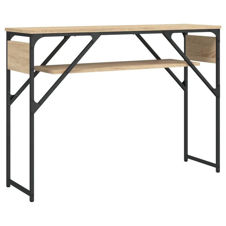 Table console avec étagère chêne sonoma 105x30x75 cm - 6