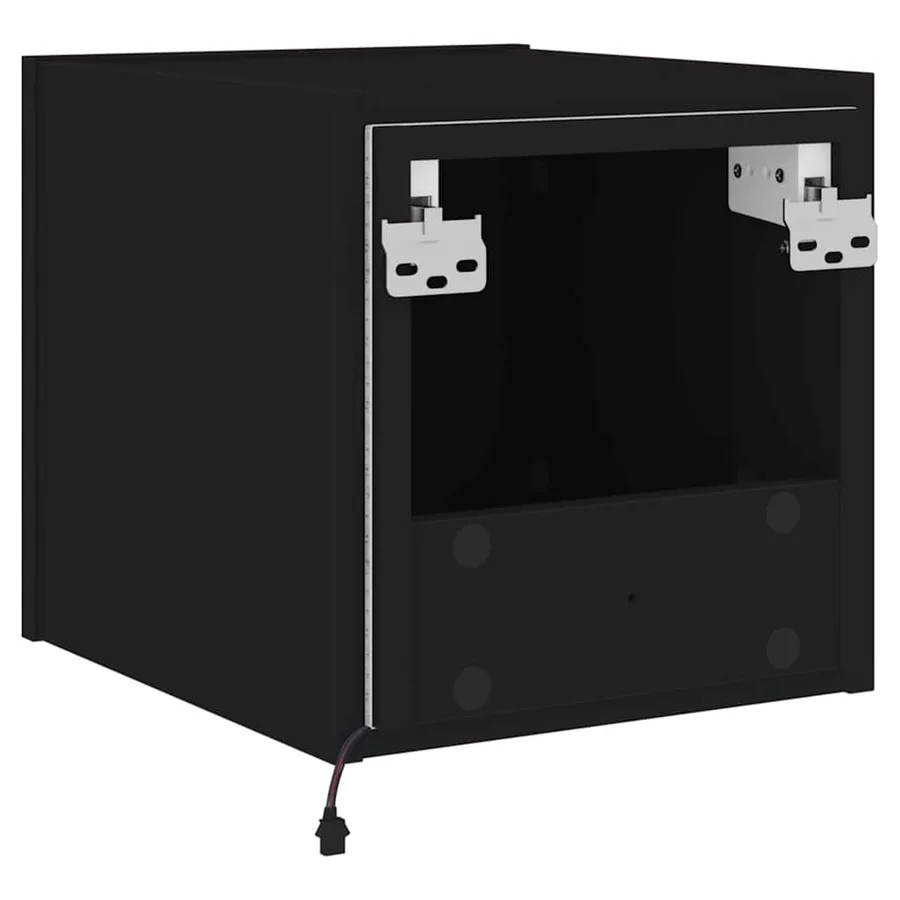 Meubles TV muraux avec lumières LED 2 pcs noir 30,5x35x30 cm - 12