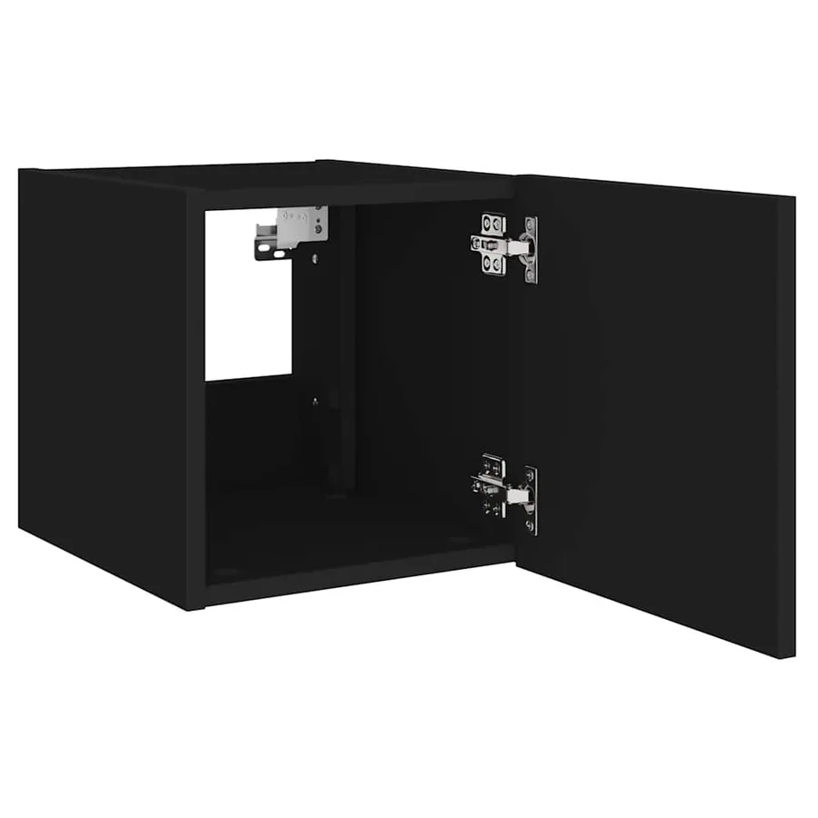 Meubles TV muraux avec lumières LED 2 pcs noir 30,5x35x30 cm - 9