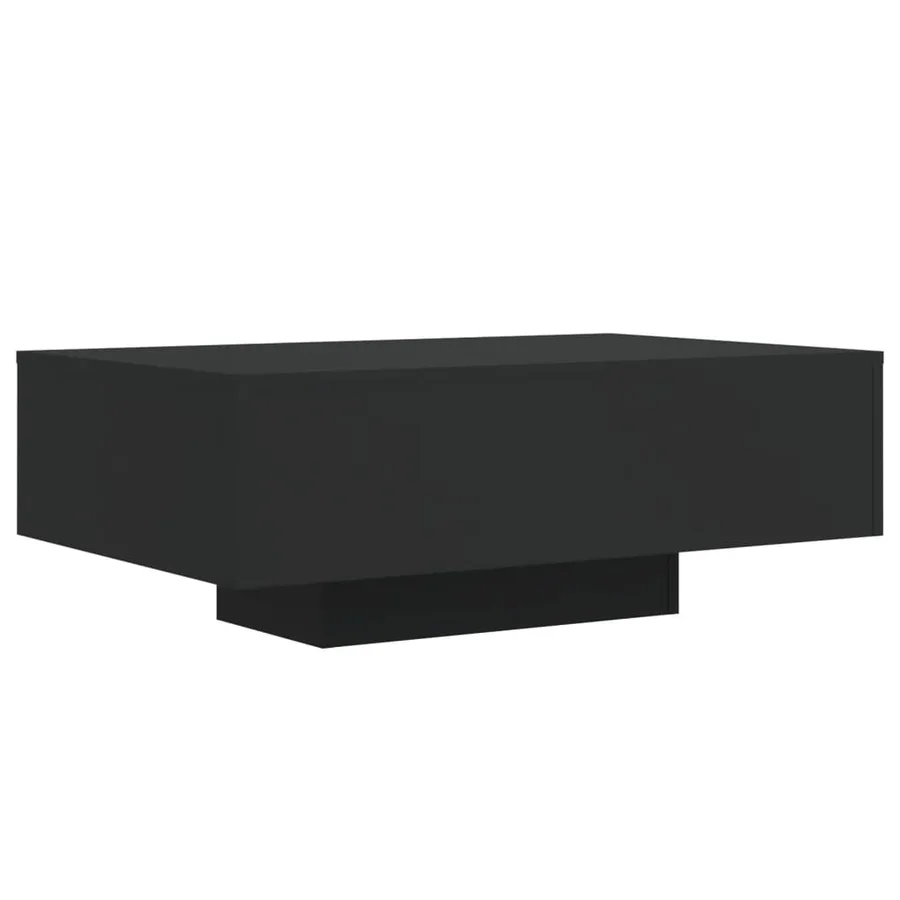 Table basse avec lumières LED noir 85x55x31 cm - 3