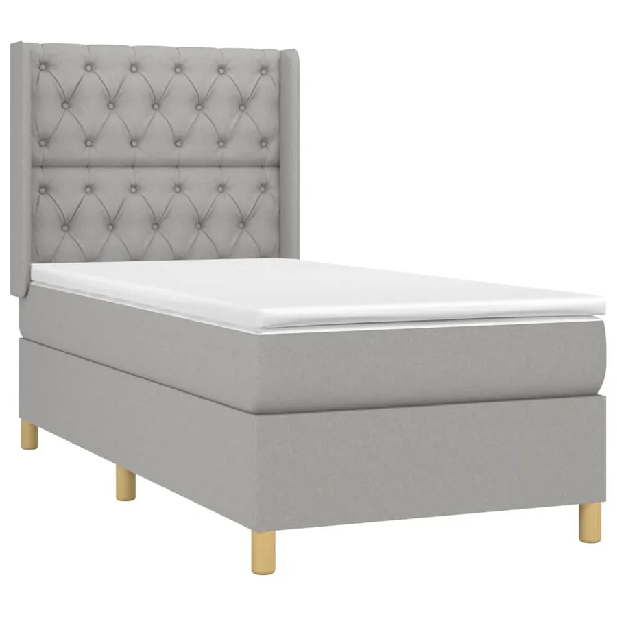 Sommier à lattes de lit matelas LED Gris clair 80x200cm Tissu - 4
