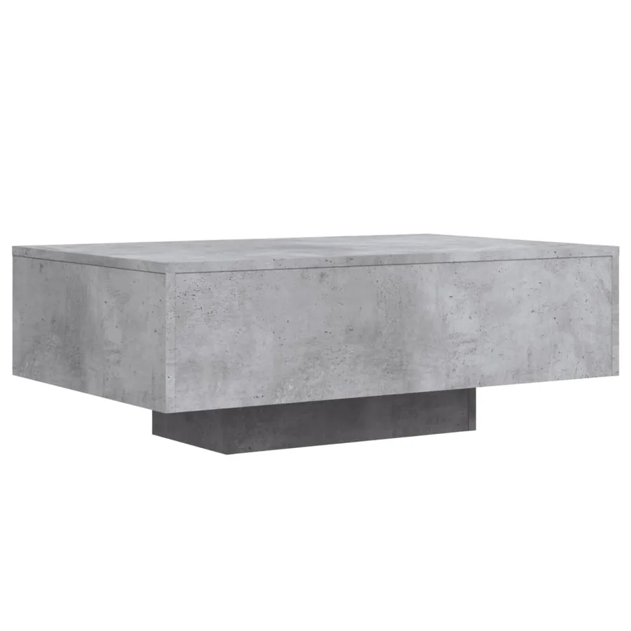 Table basse avec lumières LED gris béton 85x55x31 cm - 3
