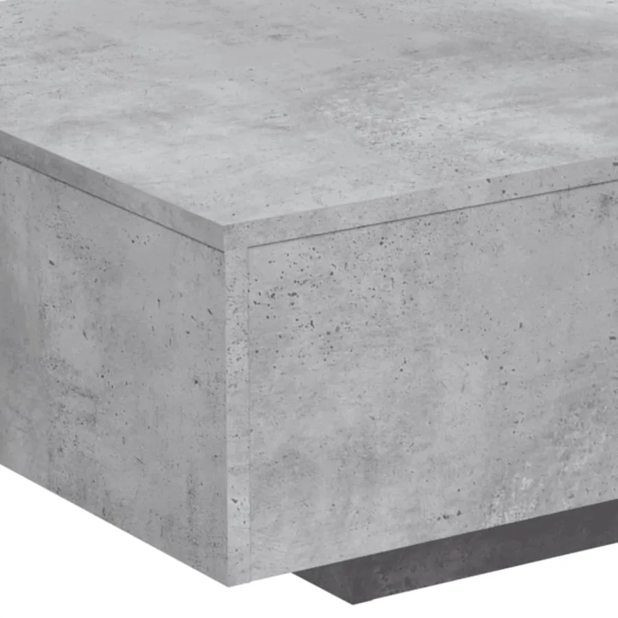 Table basse avec lumières LED gris béton 85x55x31 cm - 9