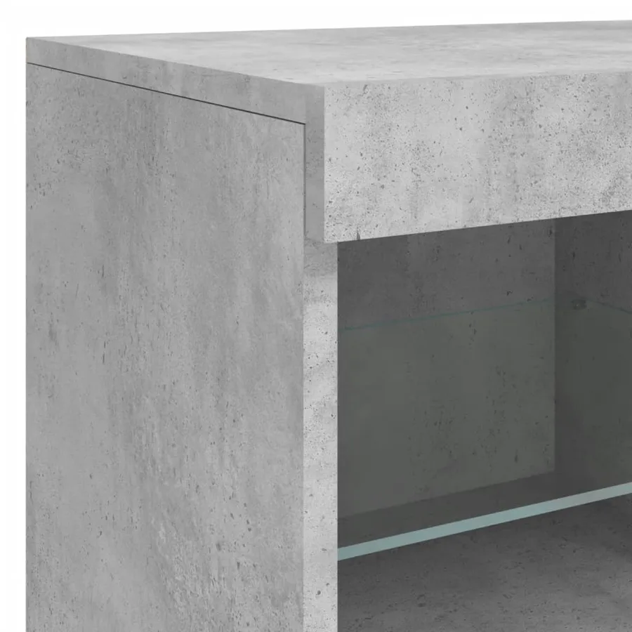 Buffet avec lumières LED gris béton 283x37x67 cm - 13