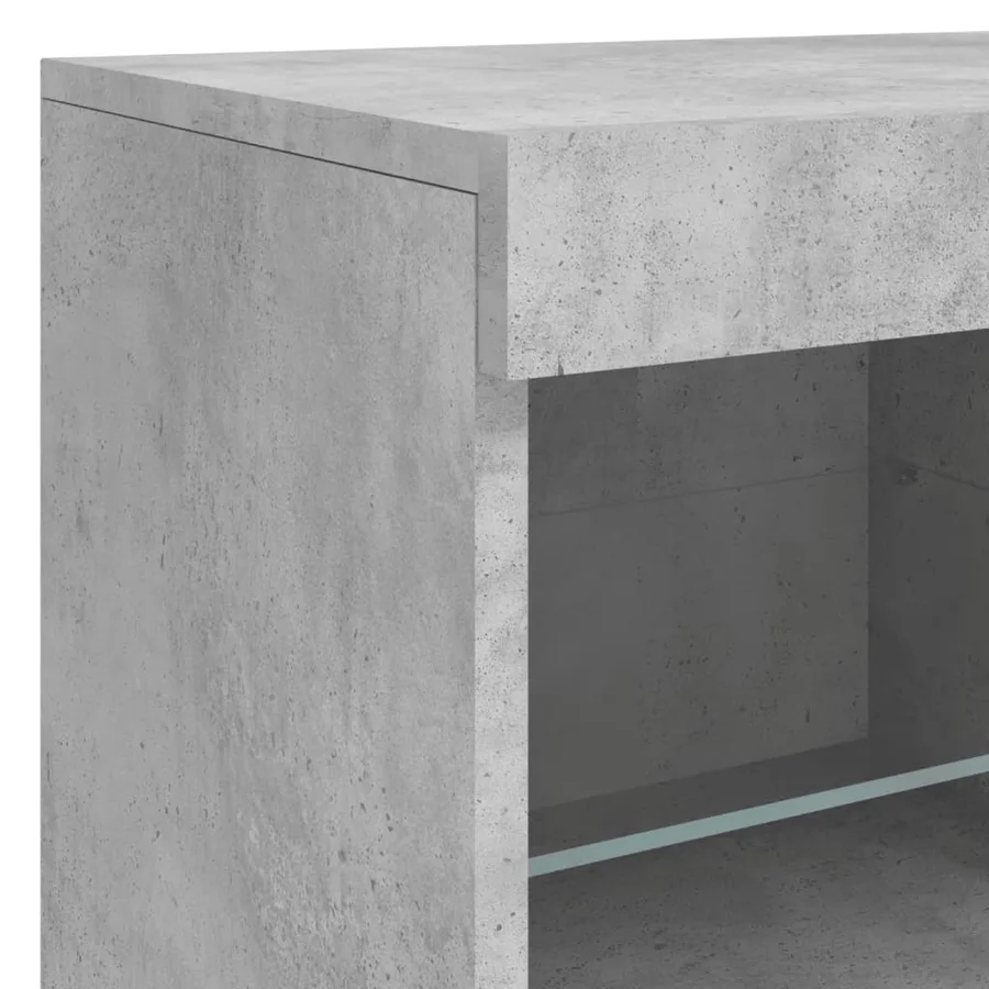 Buffet avec lumières LED gris béton 202x37x67 cm - 13
