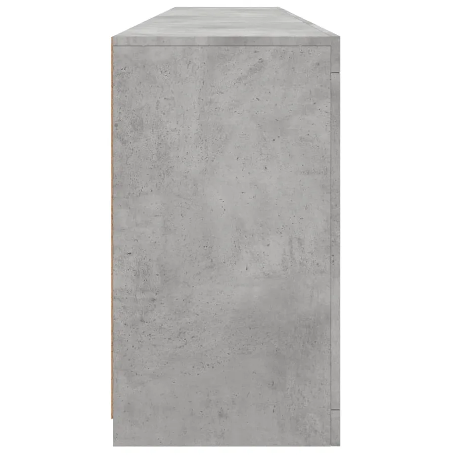 Buffet avec lumières LED gris béton 202x37x67 cm - 8