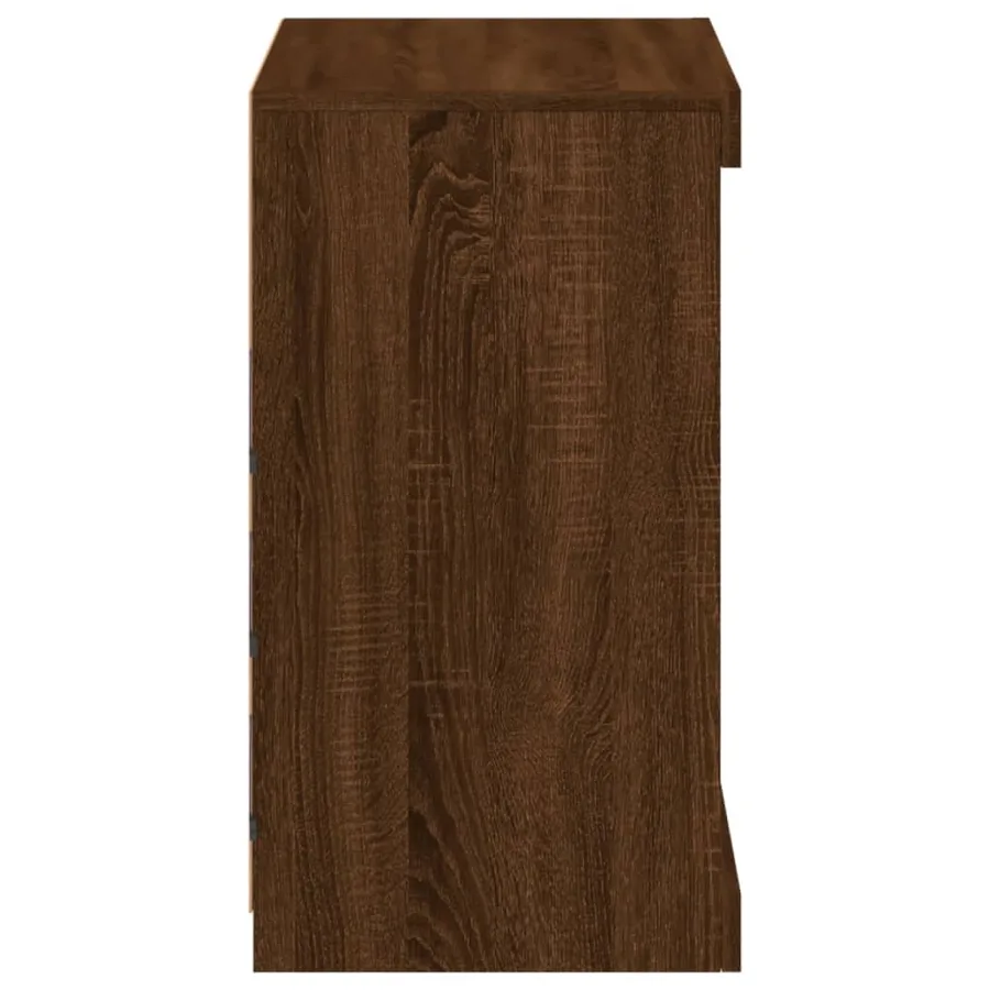 Buffet avec lumières LED chêne marron 60,5x37x67 cm - 7