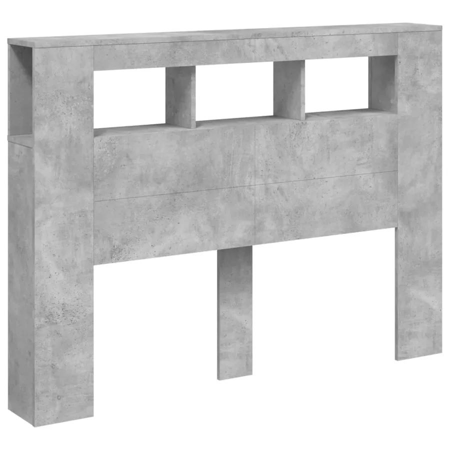 Tête de lit à LED gris béton 140x18,5x103,5cm bois d'ingénierie - 4