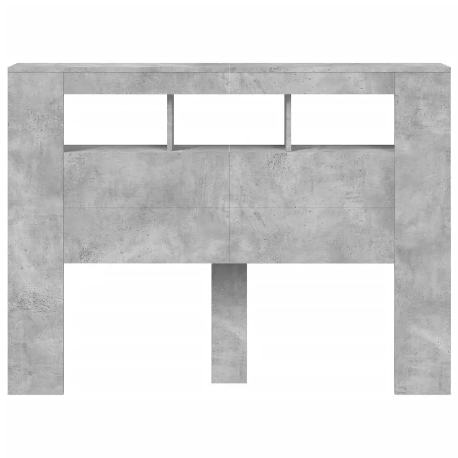 Tête de lit à LED gris béton 140x18,5x103,5cm bois d'ingénierie - 5