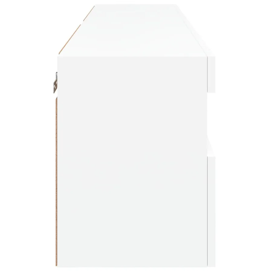 Meubles TV muraux avec lumières LED 2 pcs blanc 60x30x40 cm - 10