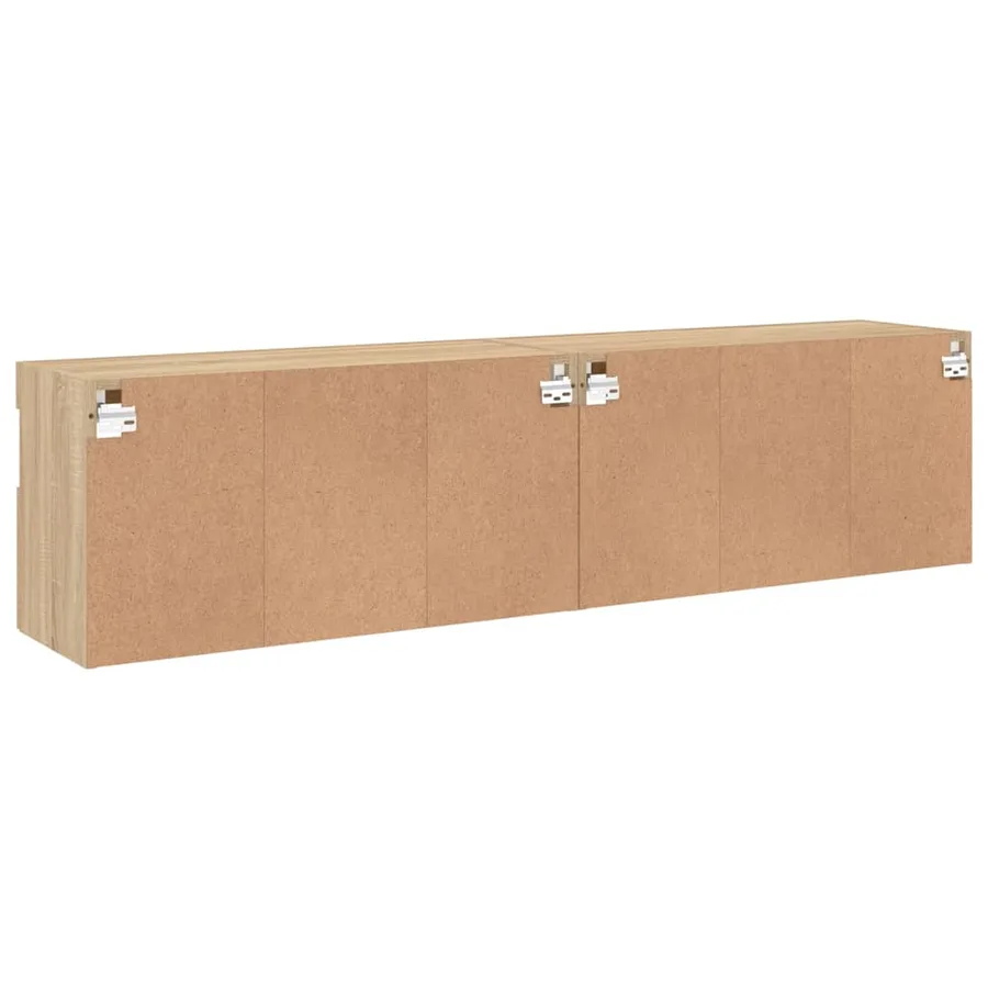 Meubles TV muraux lumières LED 2 pcs chêne sonoma 80x30x40 cm - 11