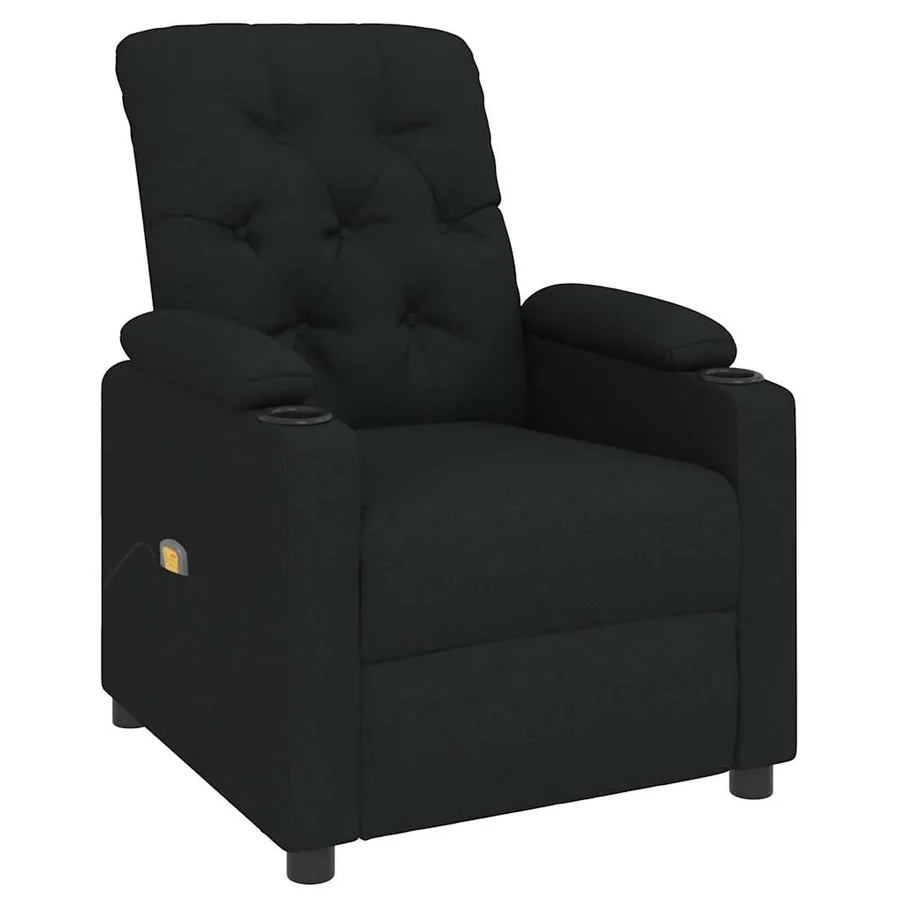 Fauteuil de massage Noir Tissu - 3