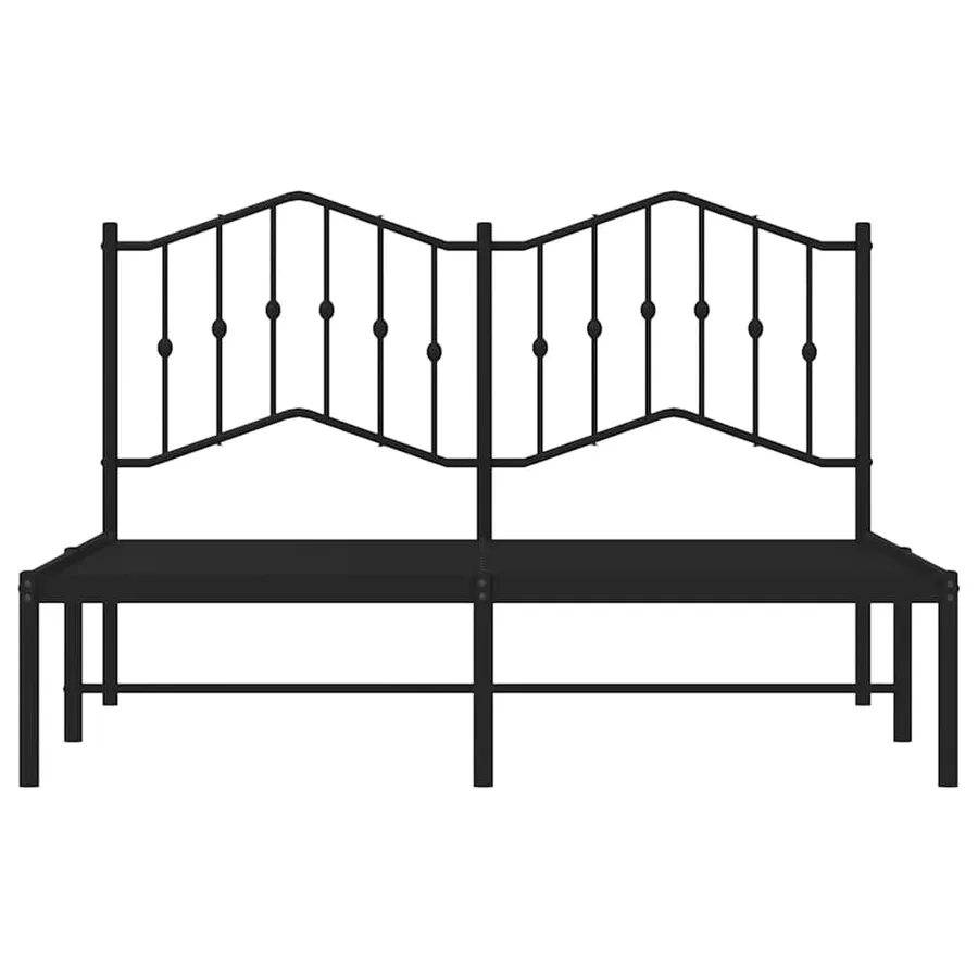 Cadre de lit métal sans matelas avec tête de lit noir 150x200cm - 6