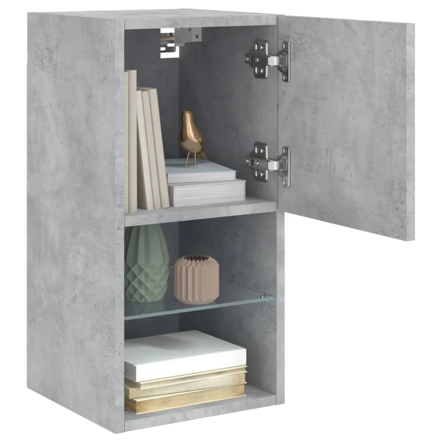 Meubles TV avec lumières LED 2 pcs gris béton 30,5x30x60 cm - 5
