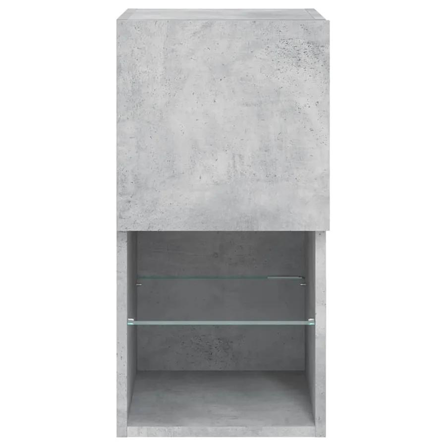 Meubles TV avec lumières LED 2 pcs gris béton 30,5x30x60 cm - 9