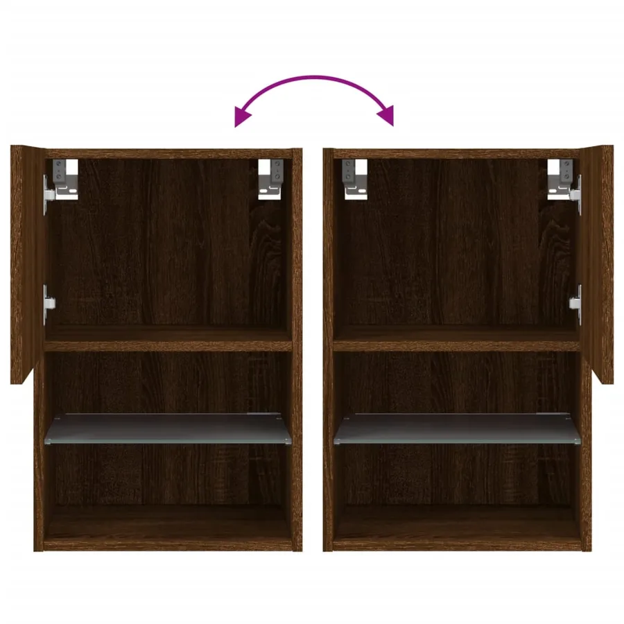 Meuble TV avec lumières LED chêne marron 40,5x30x60 cm - 12