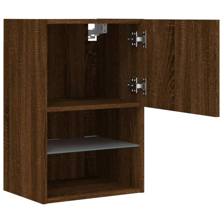 Meuble TV avec lumières LED chêne marron 40,5x30x60 cm - 8