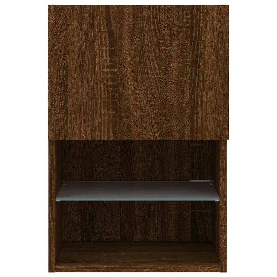 Meuble TV avec lumières LED chêne marron 40,5x30x60 cm - 9