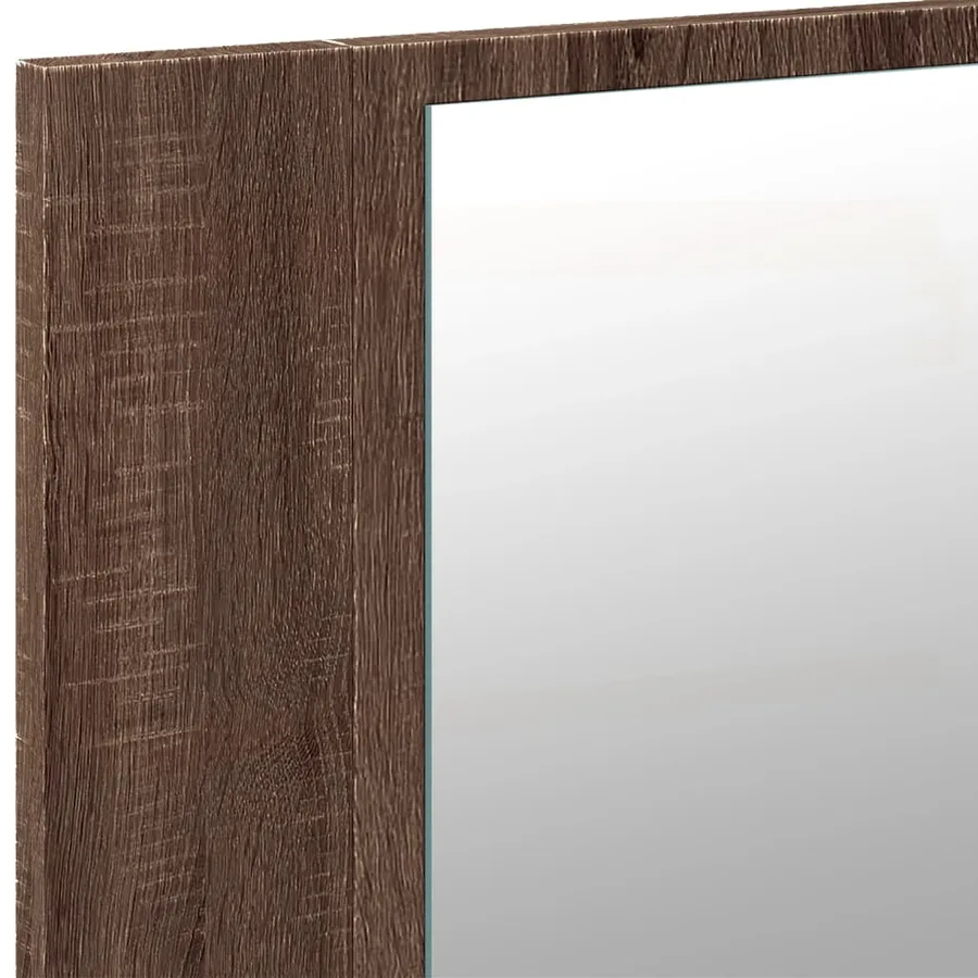 Armoire à miroir à LED de bain chêne marron 80x12x45 cm - 10