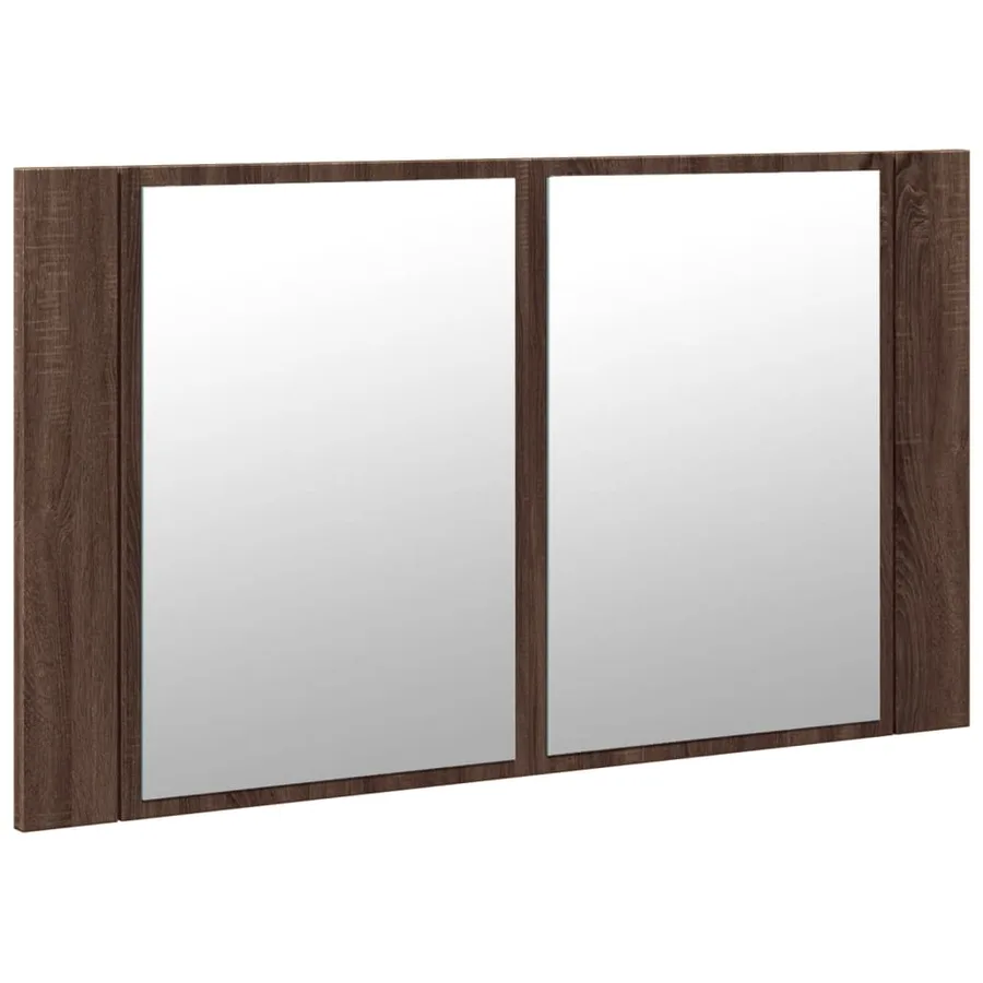 Armoire à miroir à LED de bain chêne marron 80x12x45 cm - 6