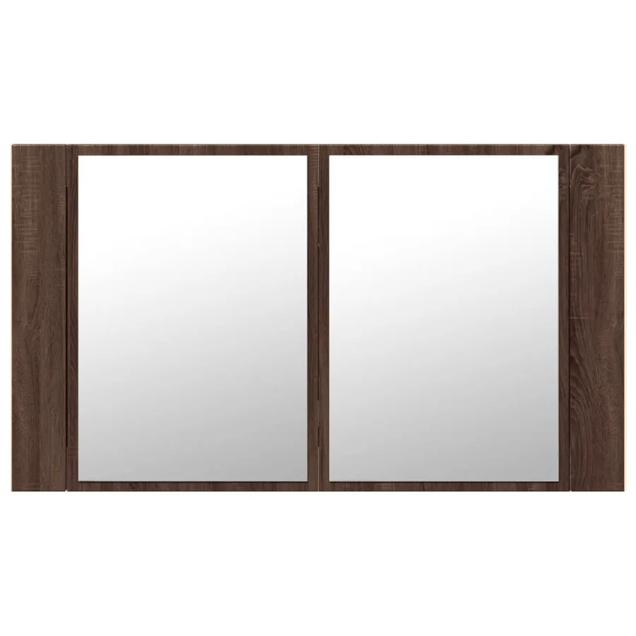 Armoire à miroir à LED de bain chêne marron 80x12x45 cm - 7