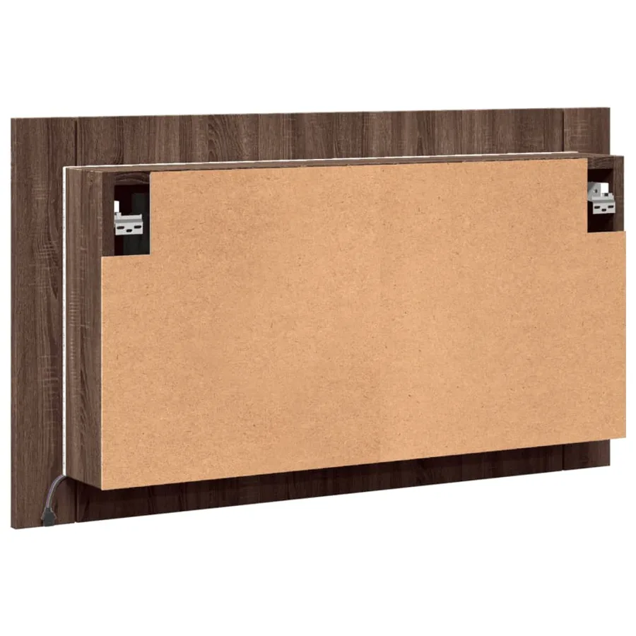 Armoire à miroir à LED de bain chêne marron 80x12x45 cm - 9