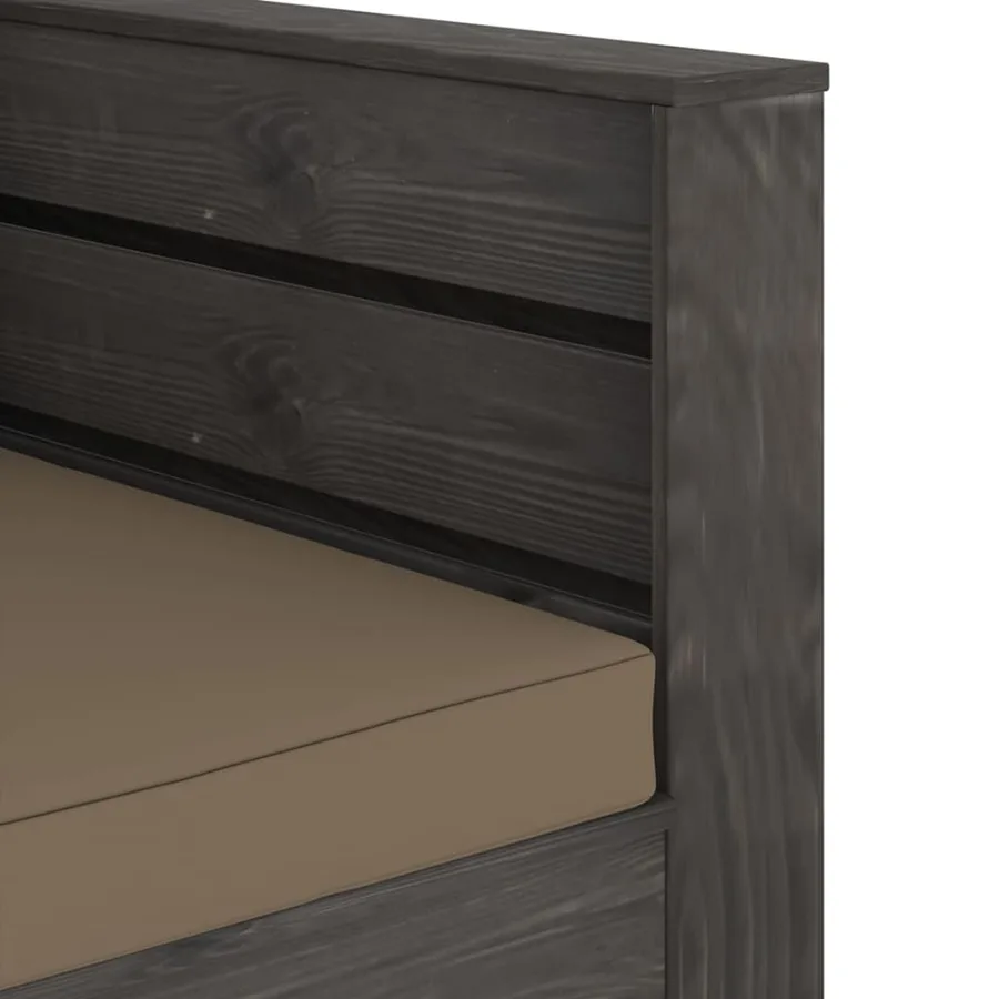 Salon de jardin 2 pcs avec coussins Bois imprégné de gris - 6