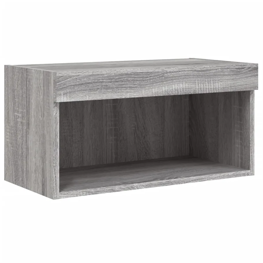 Unités murales TV avec LED 6 pcs gris sonoma bois d'ingénierie - 9