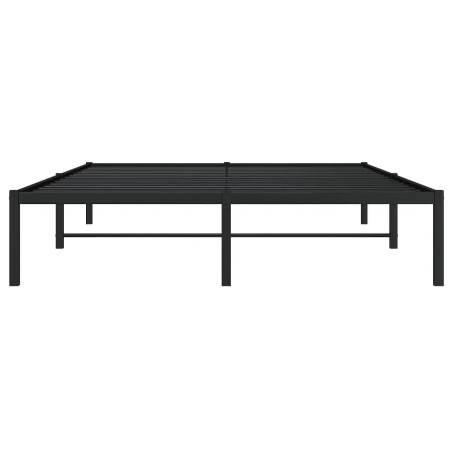 Cadre de lit métal sans matelas noir 140x200 cm - 5